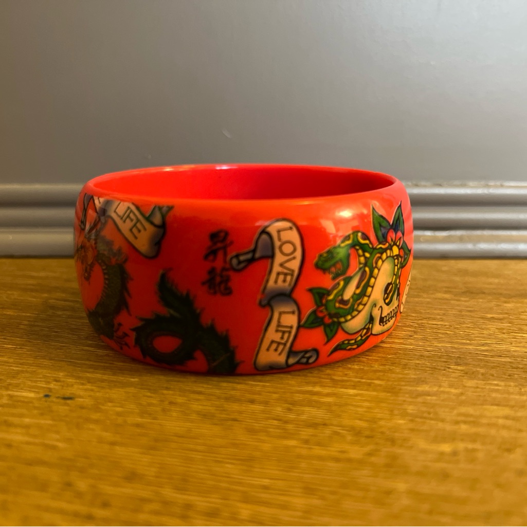 Ed Hardy Bangle Bracelet Showcases The Iconic Brand's Unique Aesthetic